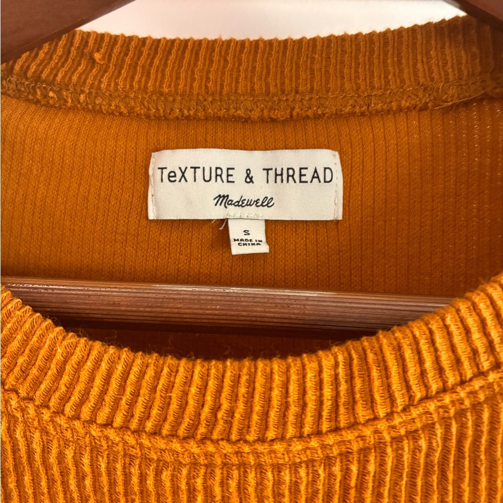 Madewell Textured Orange Knit Top - Picture 2 of 3